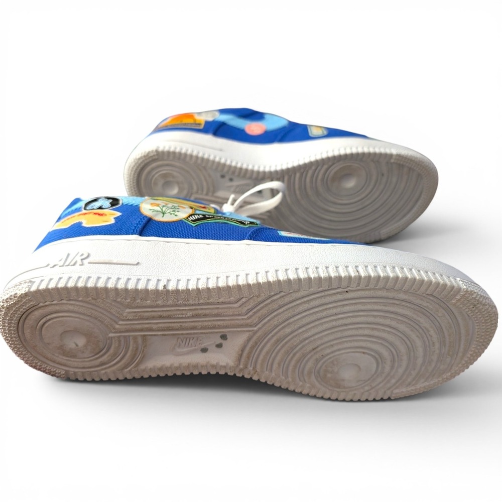 Nike Air Force One 07 LA Dodgers Lakers Patchwork Special Release Blue Women 9.5 - Picture 7 of 12